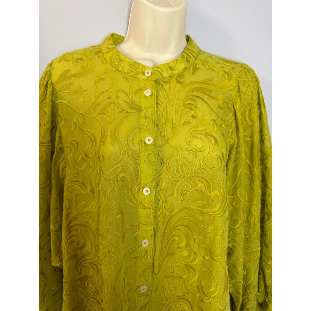 Pilcro Anthropologie Bella Embroidered Buttondown Blouse Line Relax Women's 2X - Picture 3 of 14